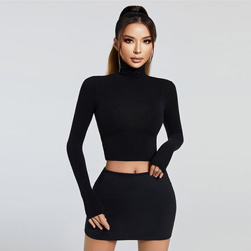 Sports High-collar Knitted Long Sleeve